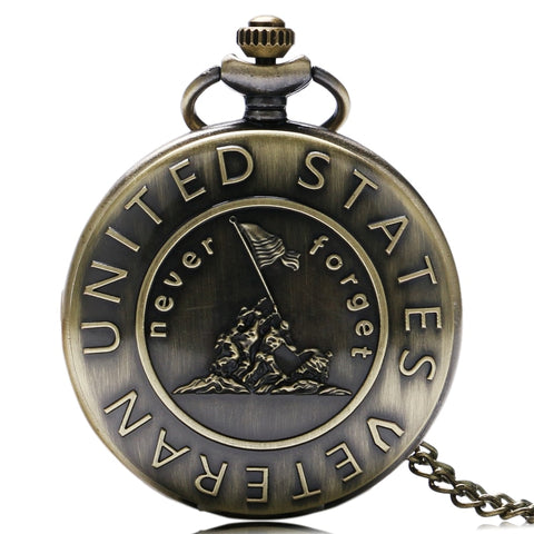 United States Veteran Bronze Pocket Watch