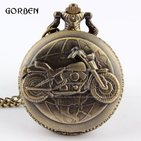 Bronze Motorcycle Pocket Watch